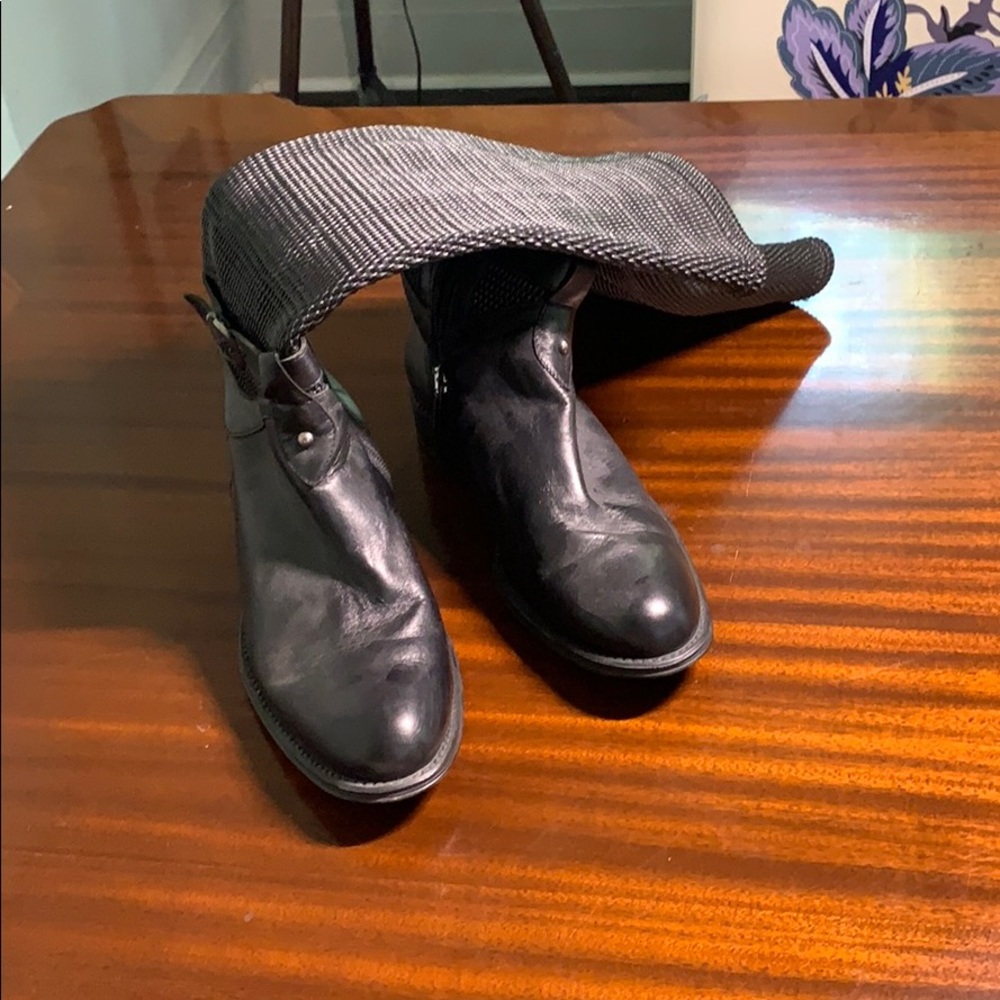 Italian black leather boots